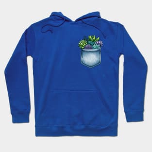 Denim Pocket Succulents - Flowers Hoodie